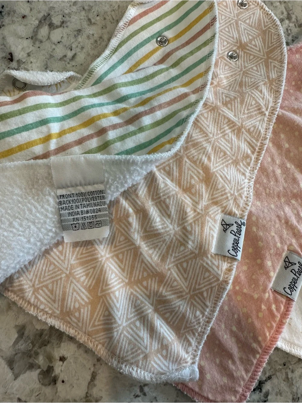 Baby Multi-Pattern Bib Set - Yellow, Pink, Green, White